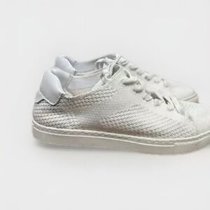Reiss Women's Brackley Knit Sneakers White Size 8 Casual Athletic Shoes Lace Up